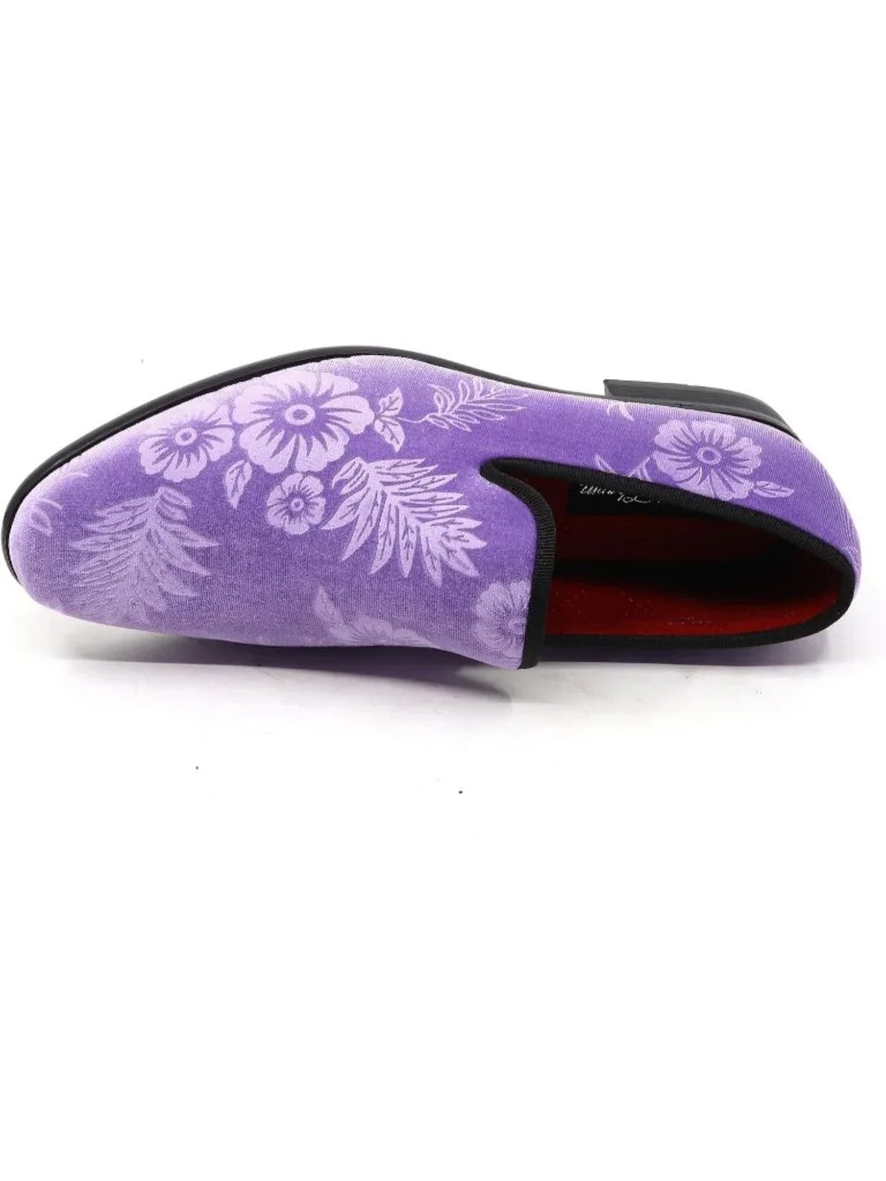 Metrocharm Men's Lavender Floral Loafers Penny Slip On Tuxedo Fashion Shoes
